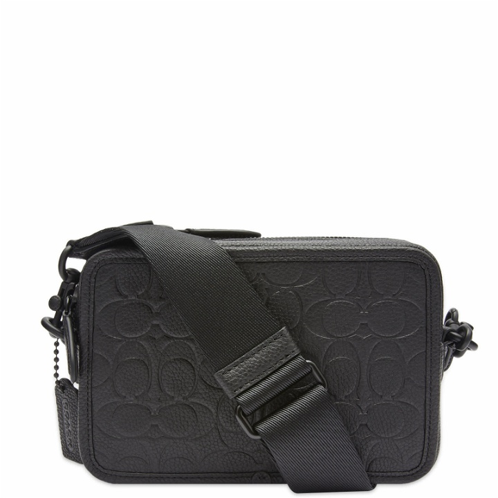 Photo: Coach Men's Charter Crossbody Bag in Blackout Signature Leather