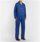 Derek Rose - Cotton-Jacquard Pyjama Set - Men - Navy