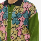 PACCBET Men's Floral Jaquard Cardigan in Green