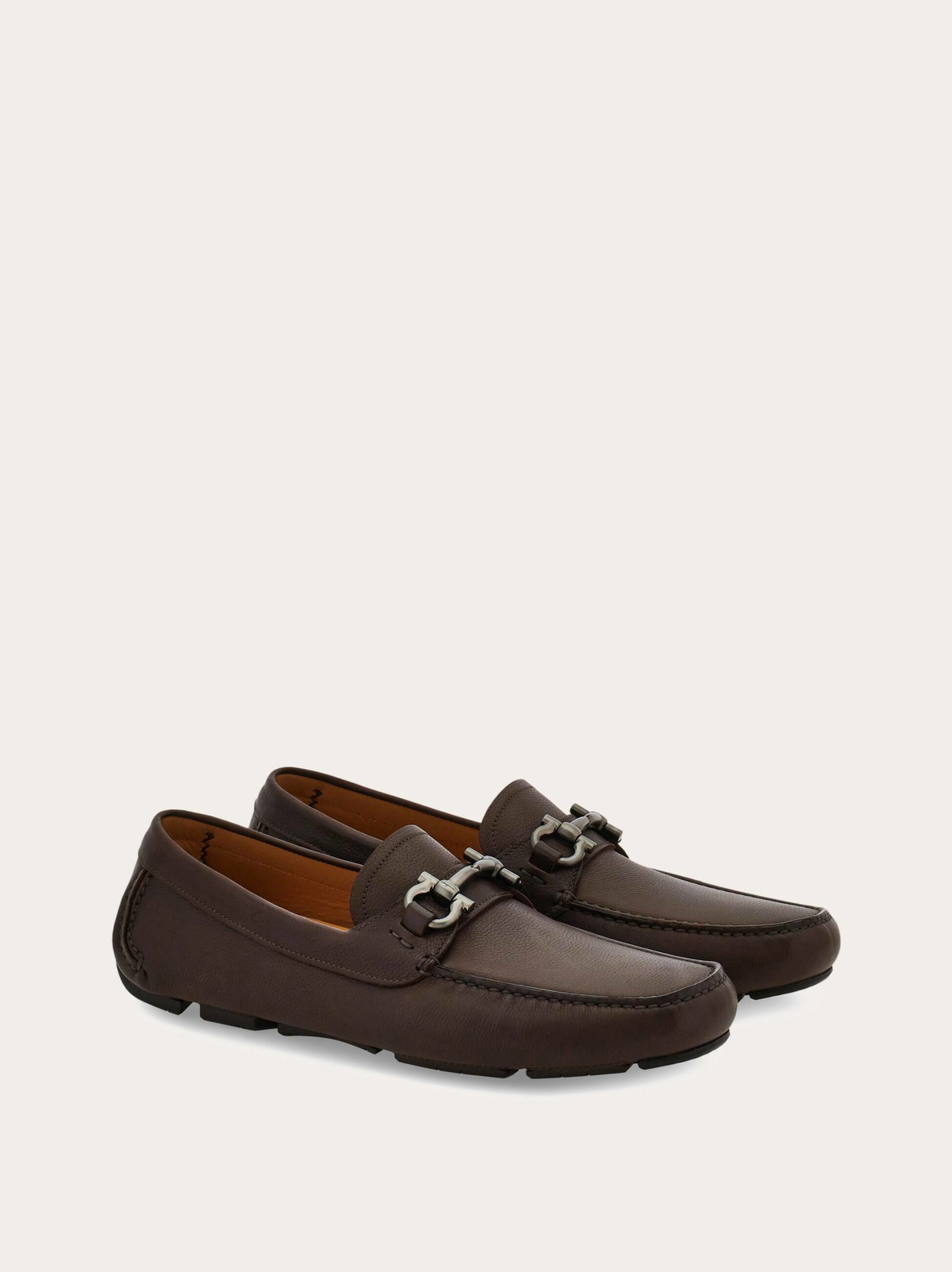 Ferragamo Mens Gancini ornament driver in Brown