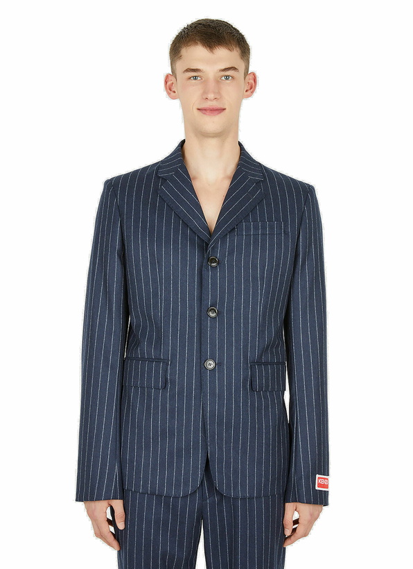 Photo: Pin Stripe Single Breasted Blazer in Blue