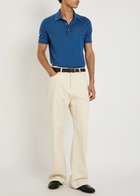 Tom Ford Gauge Cashmere and Silk-blend Polo Shirt Blue