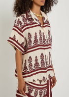 Johanna Ortiz La Creciente Printed Linen Shirt Ecru