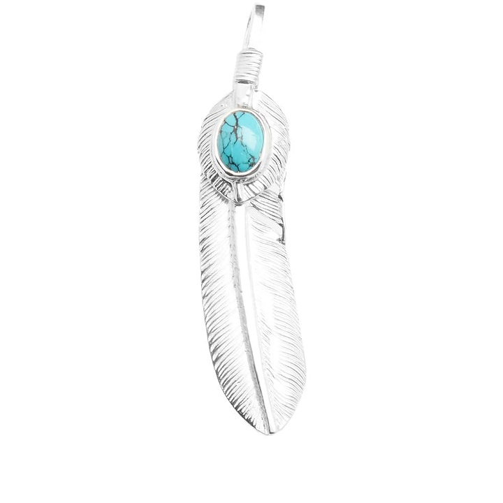 Photo: First Arrows Feather & Heart Medium Turquoise Pendant