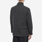 Universal Works Men's Melton Wool Bakers Chore Jacket in Charcoal