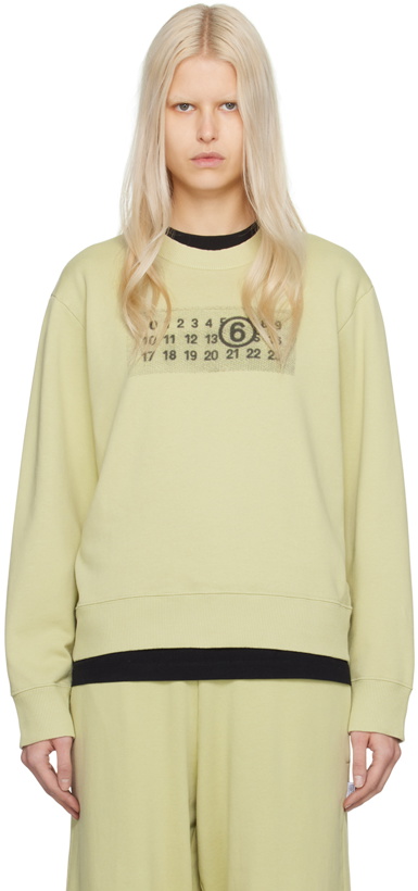 Photo: MM6 Maison Margiela Green Printed Sweatshirt