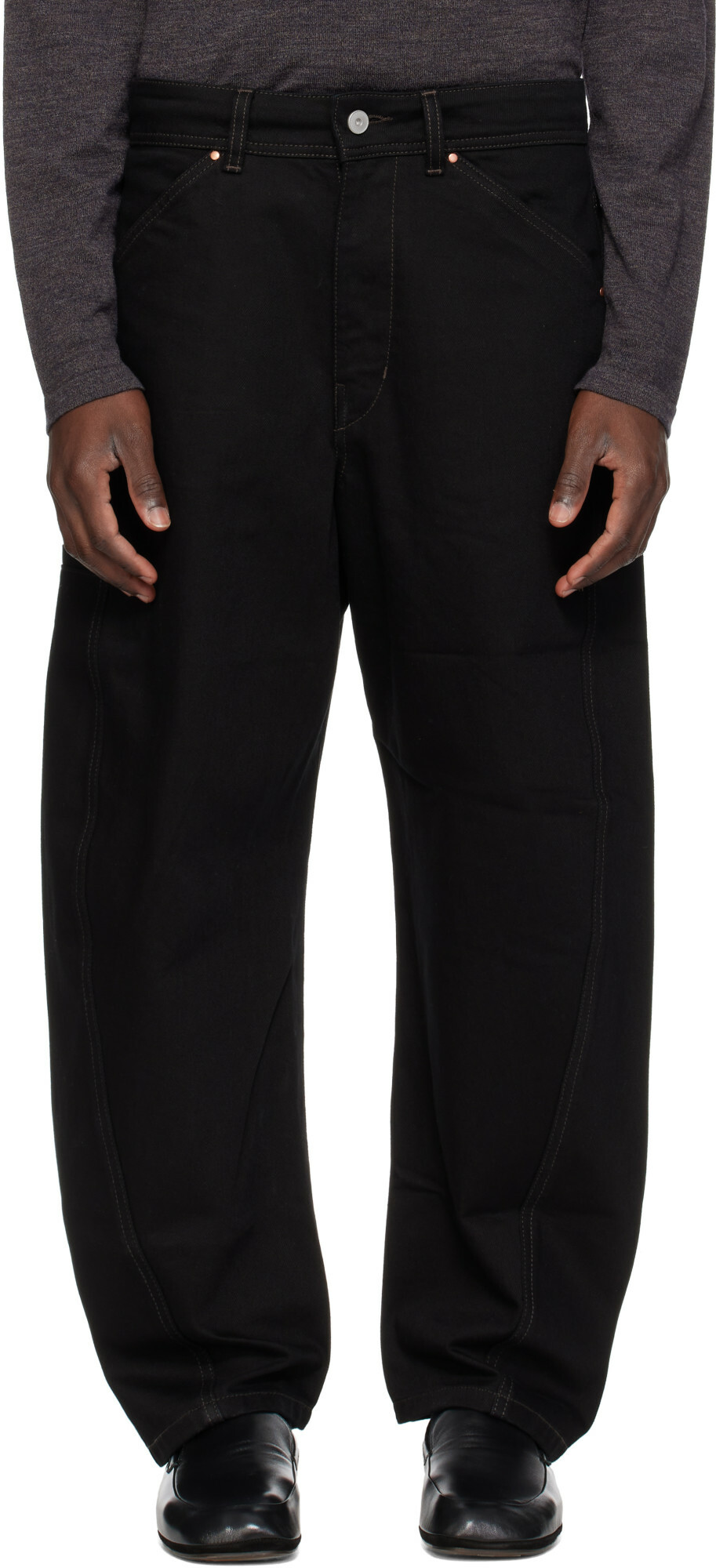 LEMAIRE Black Twisted Workwear Jeans