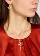 Vivienne Westwood Olympia Pavé Drop Earrings - Gold - One Size