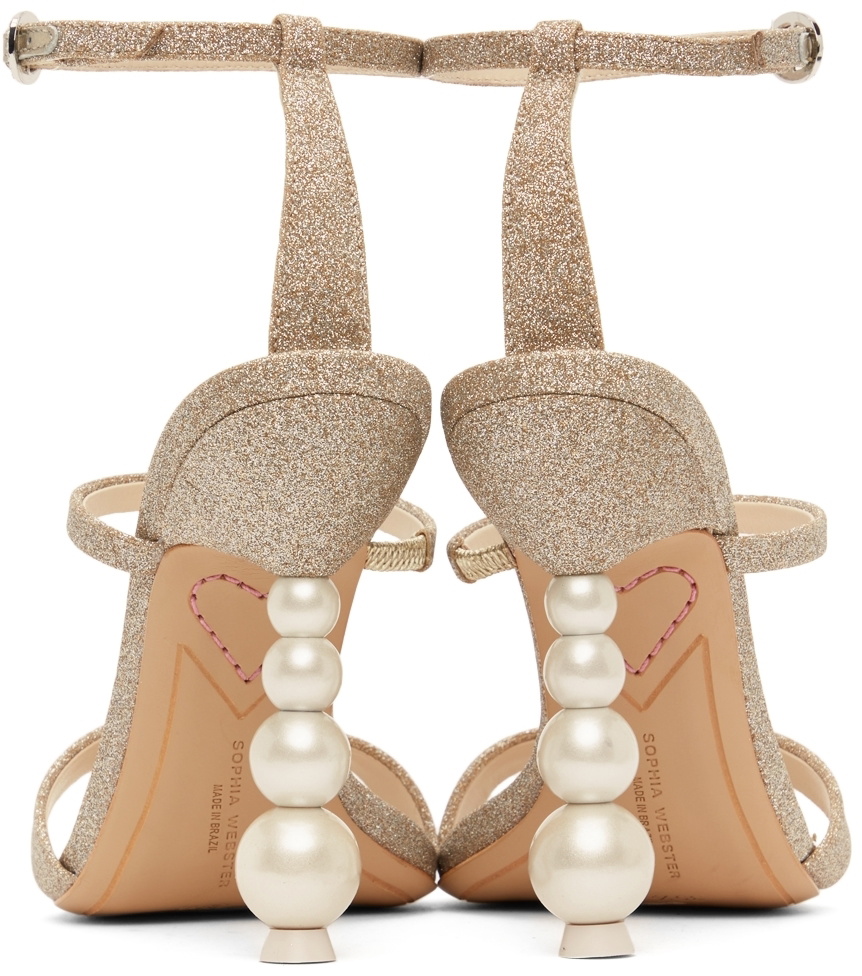 Sophia Webster Gold Rosalind Pearl Heeled Sandals Sophia Webster