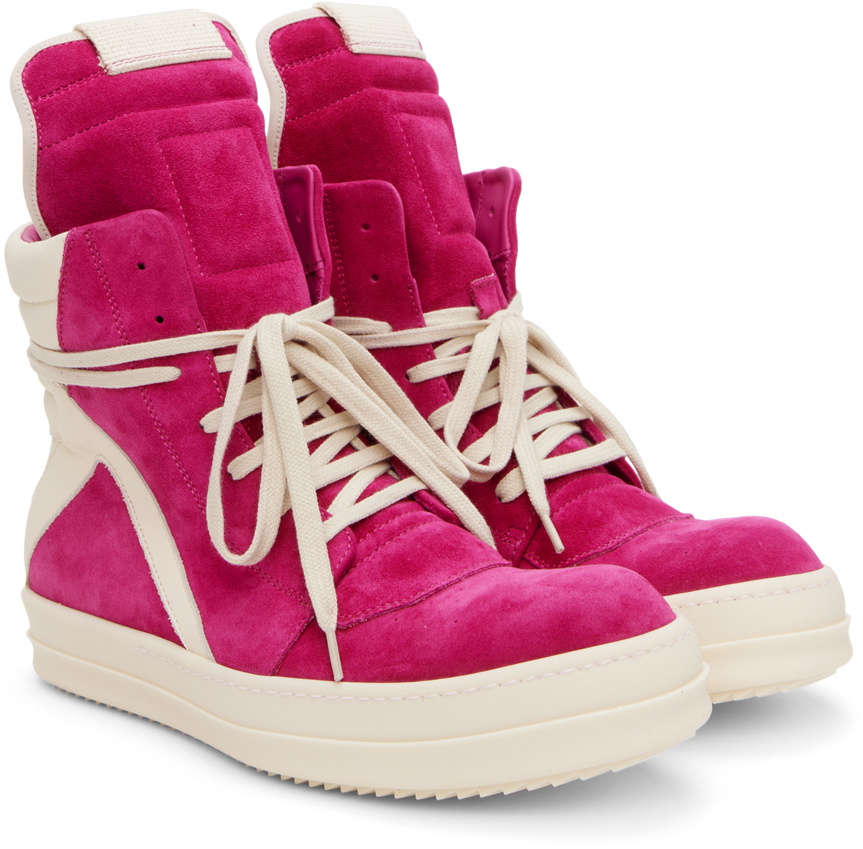 【関税込み】Rick Owens ピンク Geobasket スニーカー Rick Owens Pink & Off-White Geobasket Sneakers Rick Owens