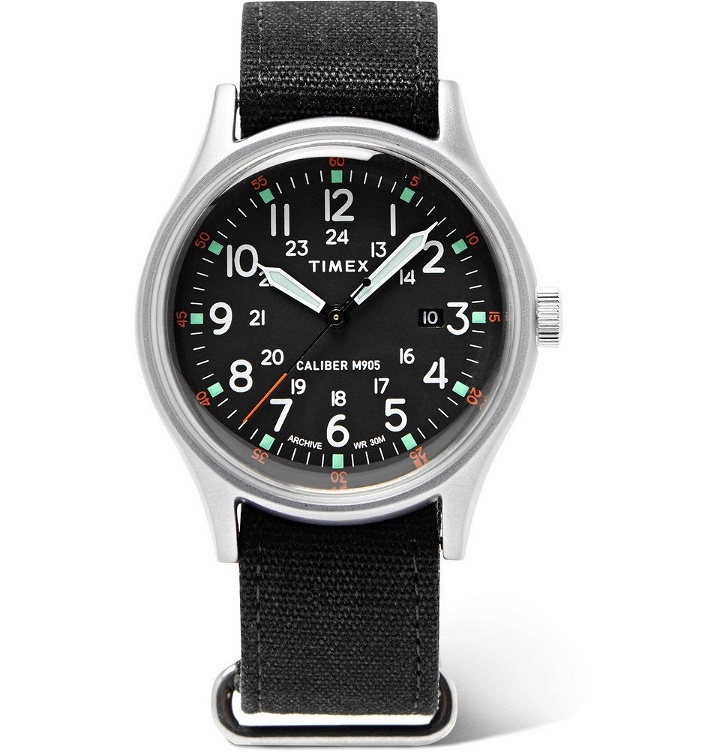 Photo: Timex - MK1 Camper Aluminium and Oiled-Canvas Watch - Black