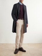 Canali - Tapered Stretch Cotton-Twill Trousers - Neutrals
