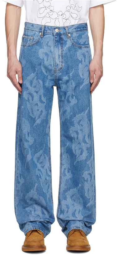 Photo: KUSIKOHC Blue Graphic Jeans