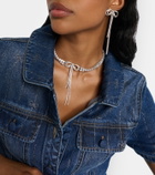 Self-Portrait Bow crystal-embellished choker