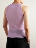 Maison Margiela - Ribbed Cotton and Silk-Blend Tank Top - Pink