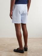 Portuguese Flannel - Atlantico Straight-Leg Cotton-Seersucker Shorts - Blue