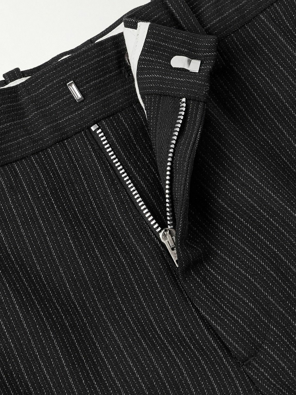 Acne Studios - Palvin Straight-Leg Pinstriped Wool-Blend Trousers - Black
