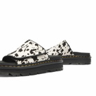 Dr. Martens Women's ZebZag Slide in Cream/Black Dalmatian Print Hair On