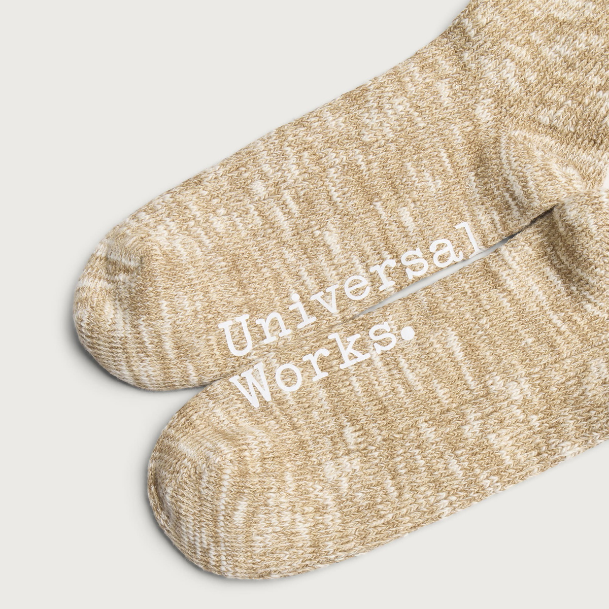 Universal Works Men's Slub Knit Slub Sock in Dark Sand