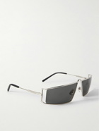 SAINT LAURENT - New Wave Rectangular-Frame Silver-Tone Sunglasses