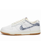 Nike Men's Dunk Low Sneakers in White/Midnight Navy