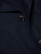 De Petrillo - Belted Wool and Cashmere-Blend Overshirt - Blue