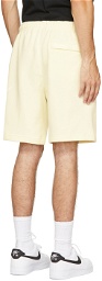 Nike Yellow & White Fleece Sportswear Club Shorts