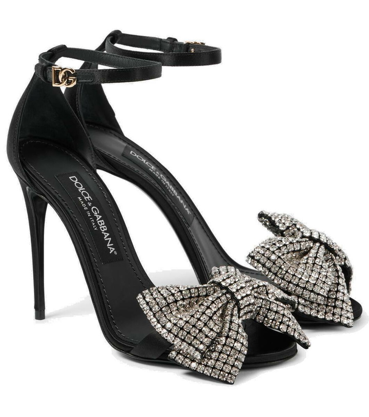 Photo: Dolce&Gabbana Bow Tie crystal-embellished satin sandals