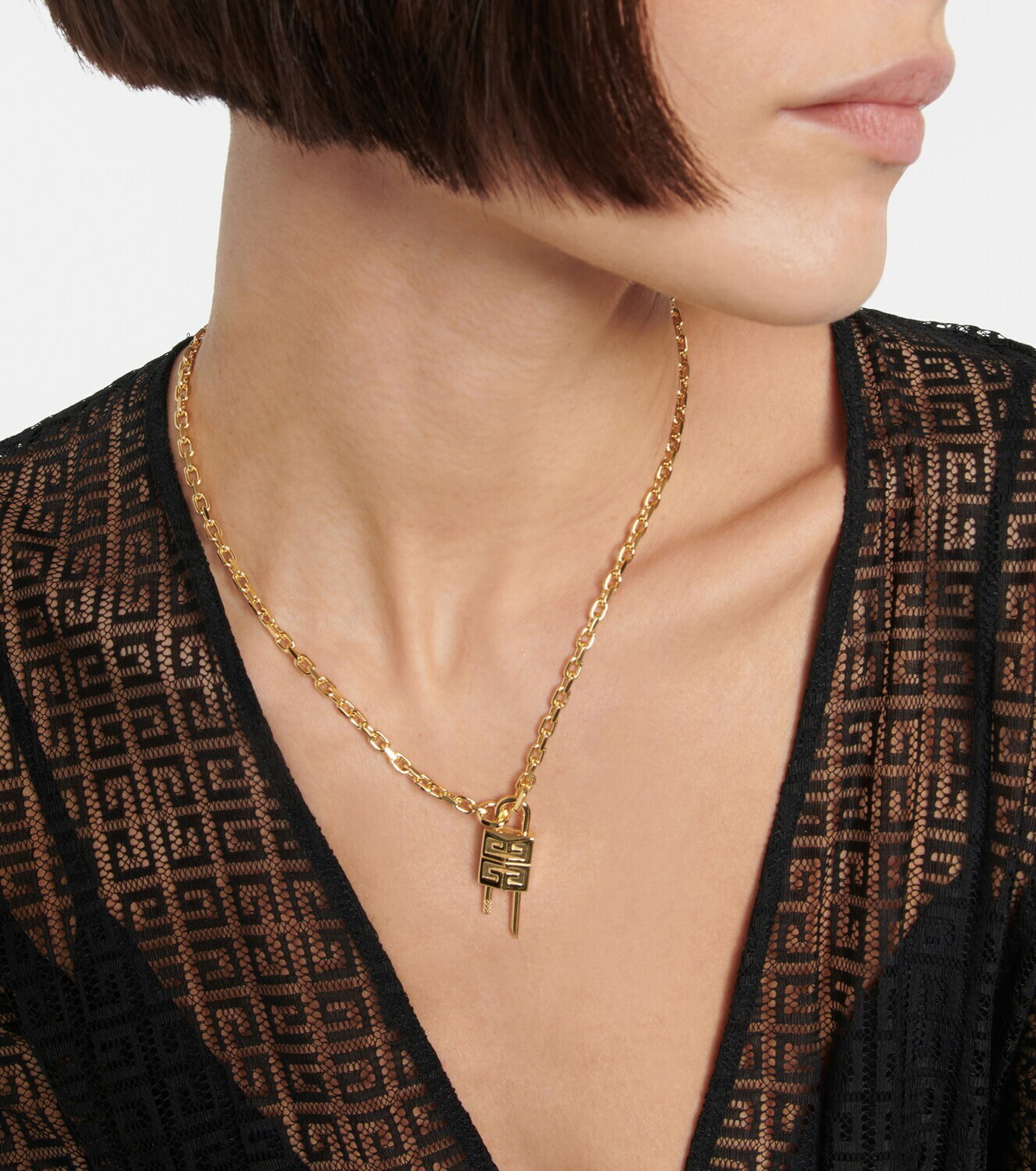 GIVENCHY(ジバンシィ) Crystal Embellished 4G Padlock Necklace Givenchy Crystal Embellished 4G Padlock Necklace - JEWELRY