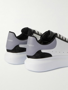 Alexander McQueen - Exaggerated-Sole Suede-Trimmed Leather Sneakers - Black