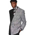 Juun.J Black and Grey Double Breasted Blazer