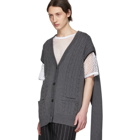 Maison Margiela Grey Slit Sleeve Cardigan