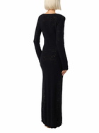 MC2 Saint Barth Black Woman Cotton Knit Midi Dress