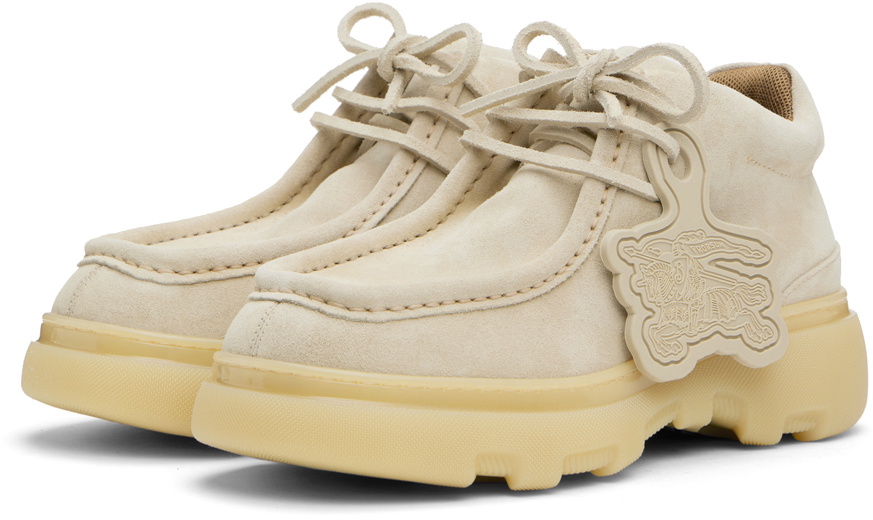 Burberry Beige Suede Creeper Mid Derbys