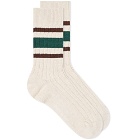 Oliver Spencer Men's Polperro Sock in Cream/Green