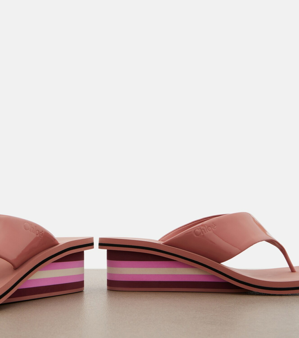Chloé Swimming Cool leather wedge thong sandals