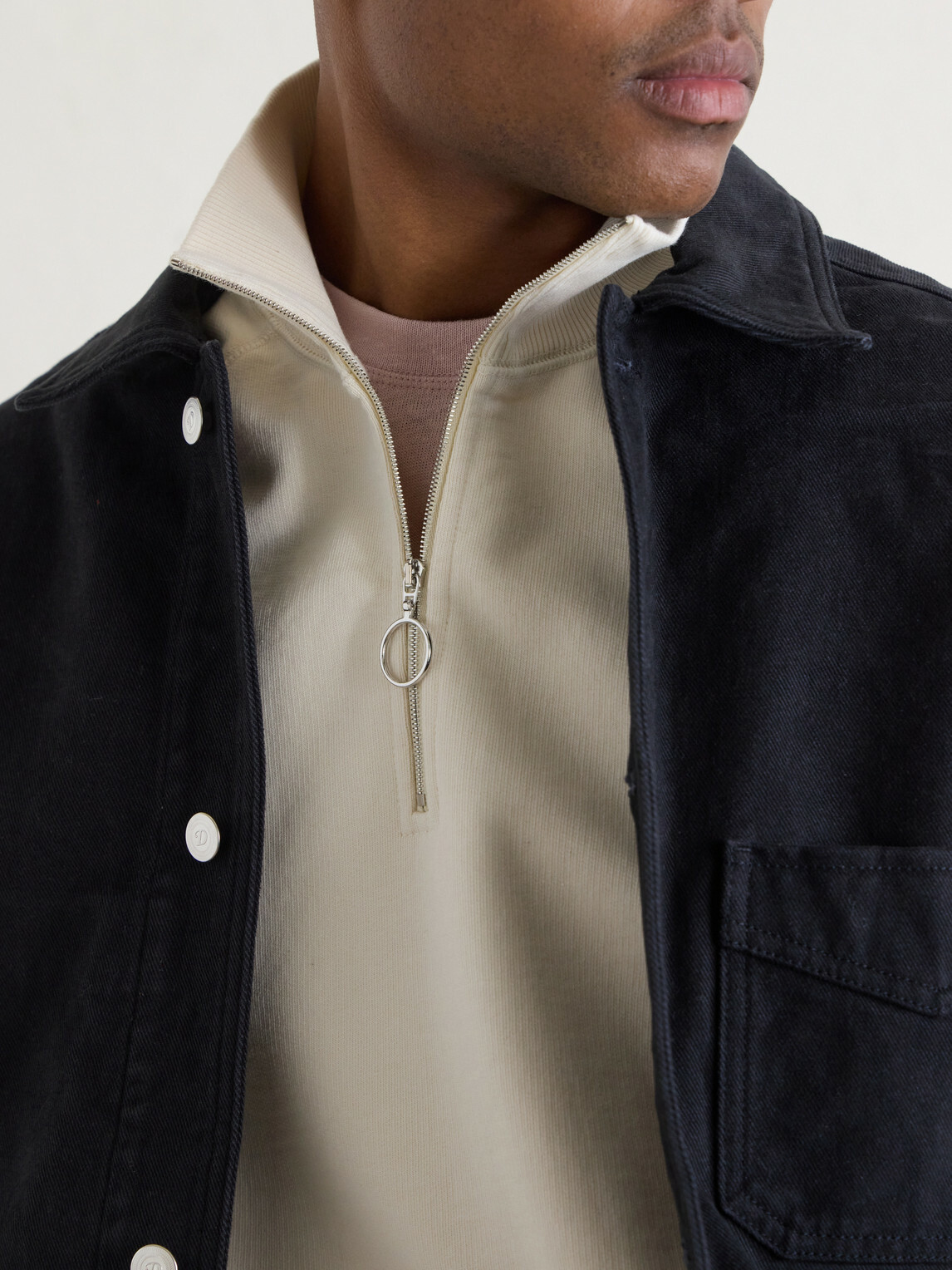 Drake's - Cotton-Jersey Half-Zip Sweater - White