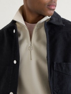 Drake's - Cotton-Jersey Half-Zip Sweater - White