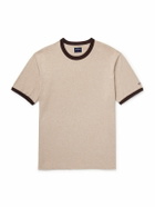 Noah - Ringer Logo-Embroidered Cotton-Jersey T-Shirt - Neutrals