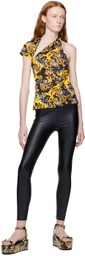 Versace Jeans Couture Black Asymmetric Leggings