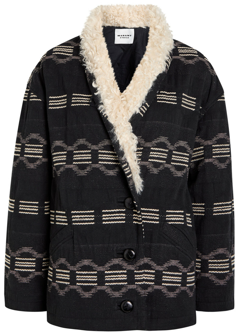 Isabel Marant étoile Qayla Jacquard Cotton-blend Coat Black
