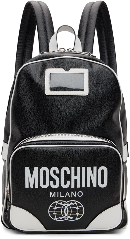 Photo: Moschino Black Smiley Double Smiley World Backpack