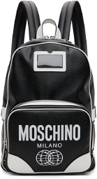 Moschino Black Smiley Double Smiley World Backpack