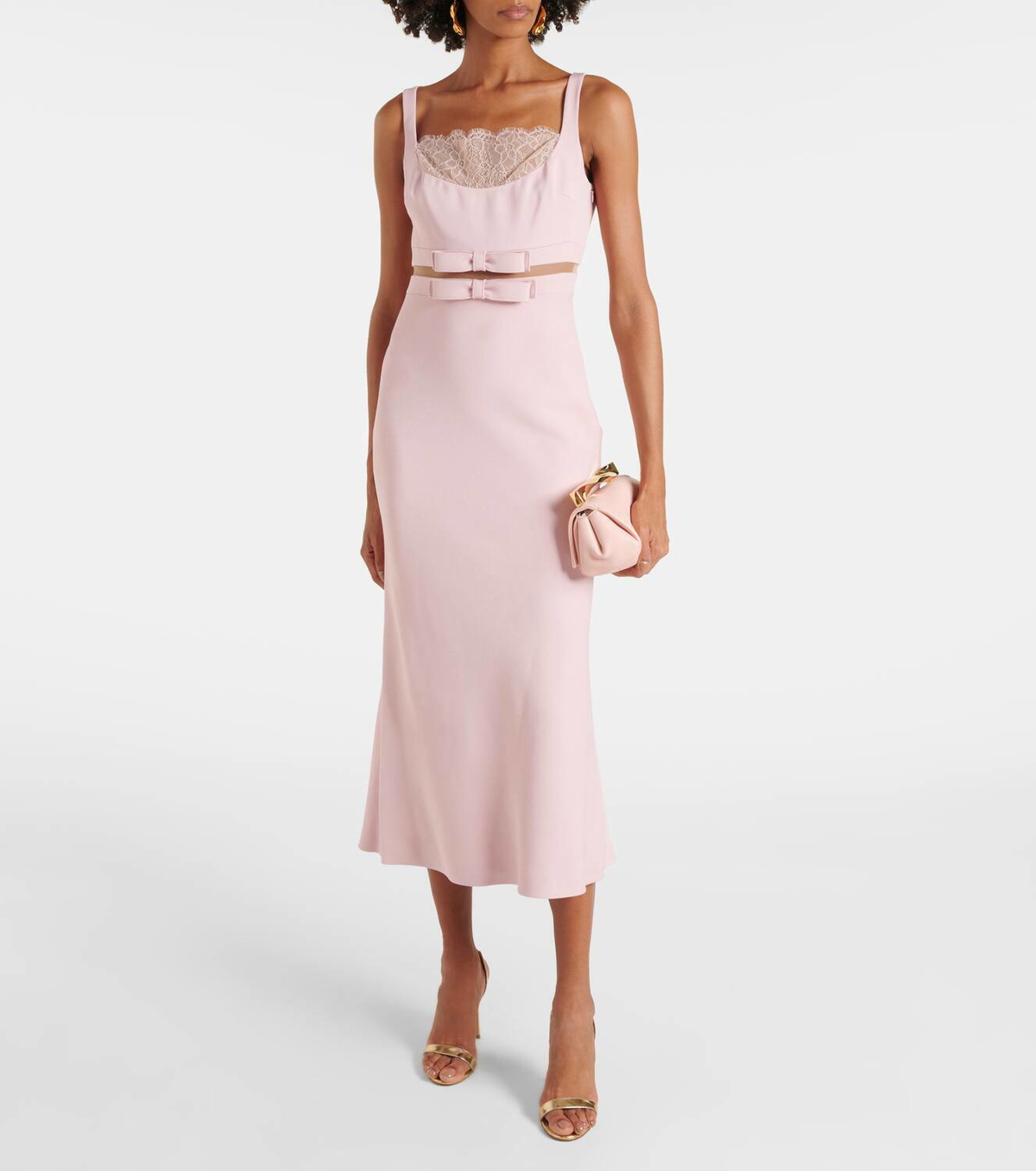 Giambattista Valli Bow-detail crêpe midi dress