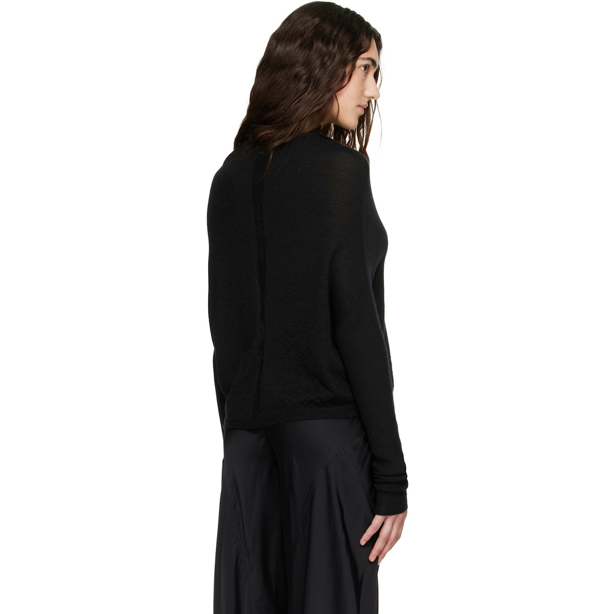 Rick Owens Black Tower LS Crater Sweater