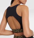 Versace Greca cutout sports bra