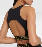 Versace Greca cutout sports bra