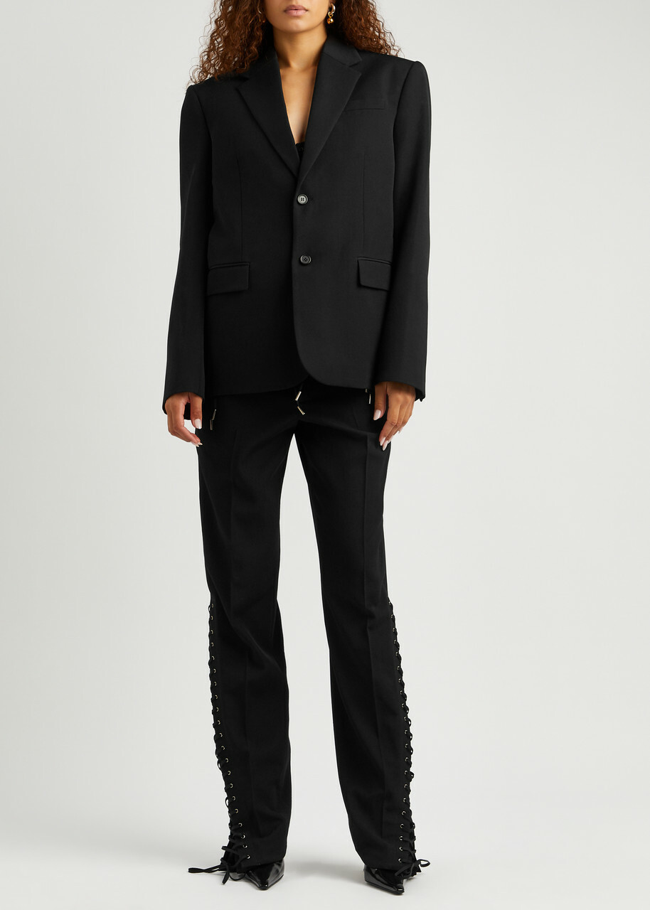 Jean Paul Gaultier Wool Corset Blazer Black Jean Paul Gaultier