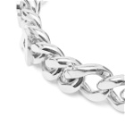 Balenciaga Men's Chain Logo Bracelet in Antique Silver