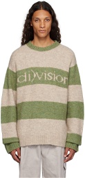 (di)vision Off-White & Green Striped Sweater